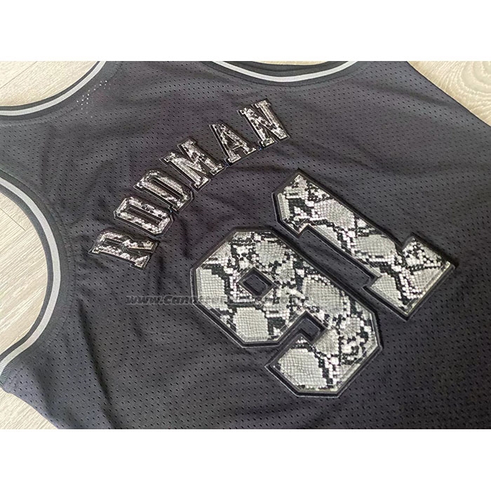Maglia Chicago Bulls Dennis Rodman #91 Mitchell & Ness 1997-98 Nero1
